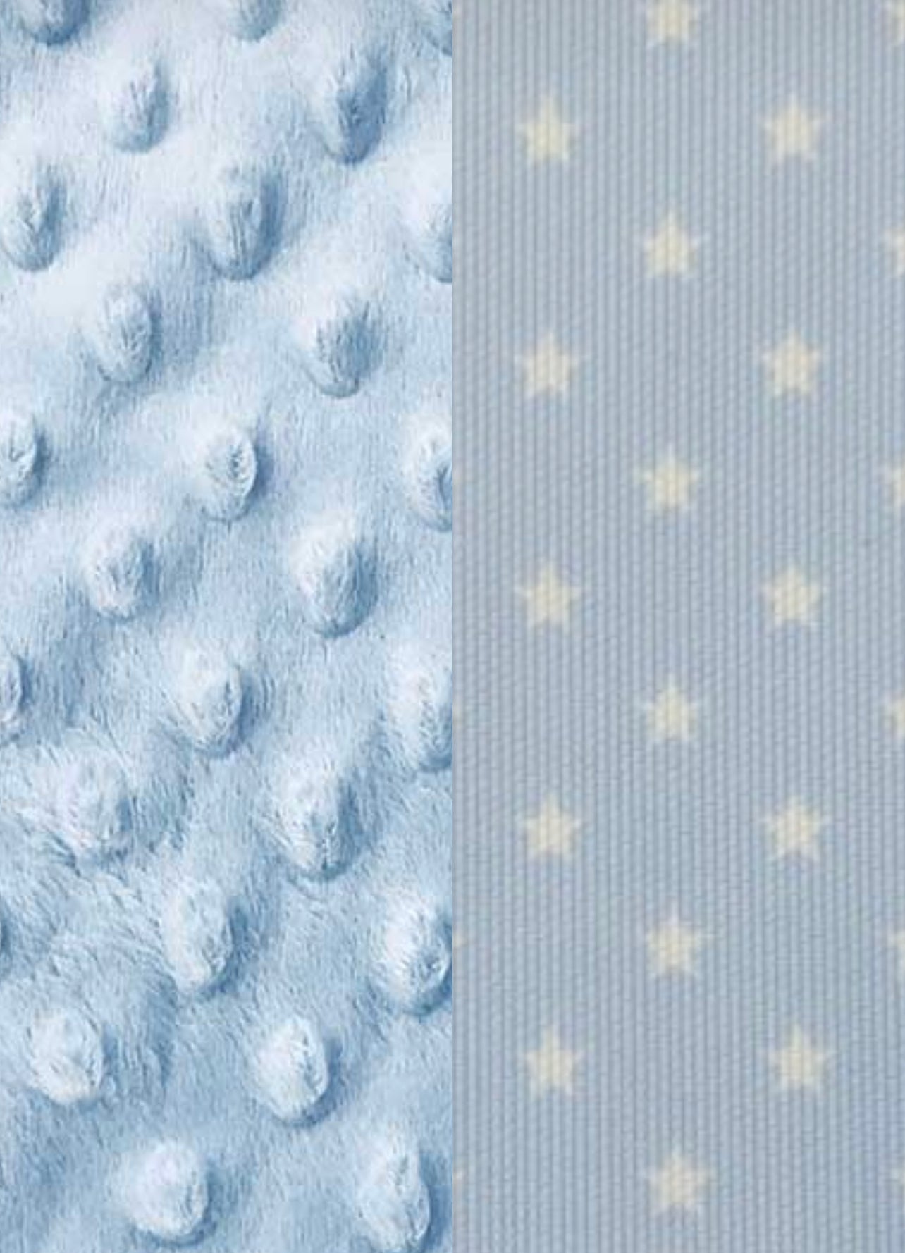 Coperta Azzurra con tessuto Minky personalizzata - A.Bi.Ci. Lab