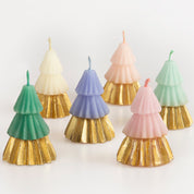 Candele Alberi arcobaleno e oro