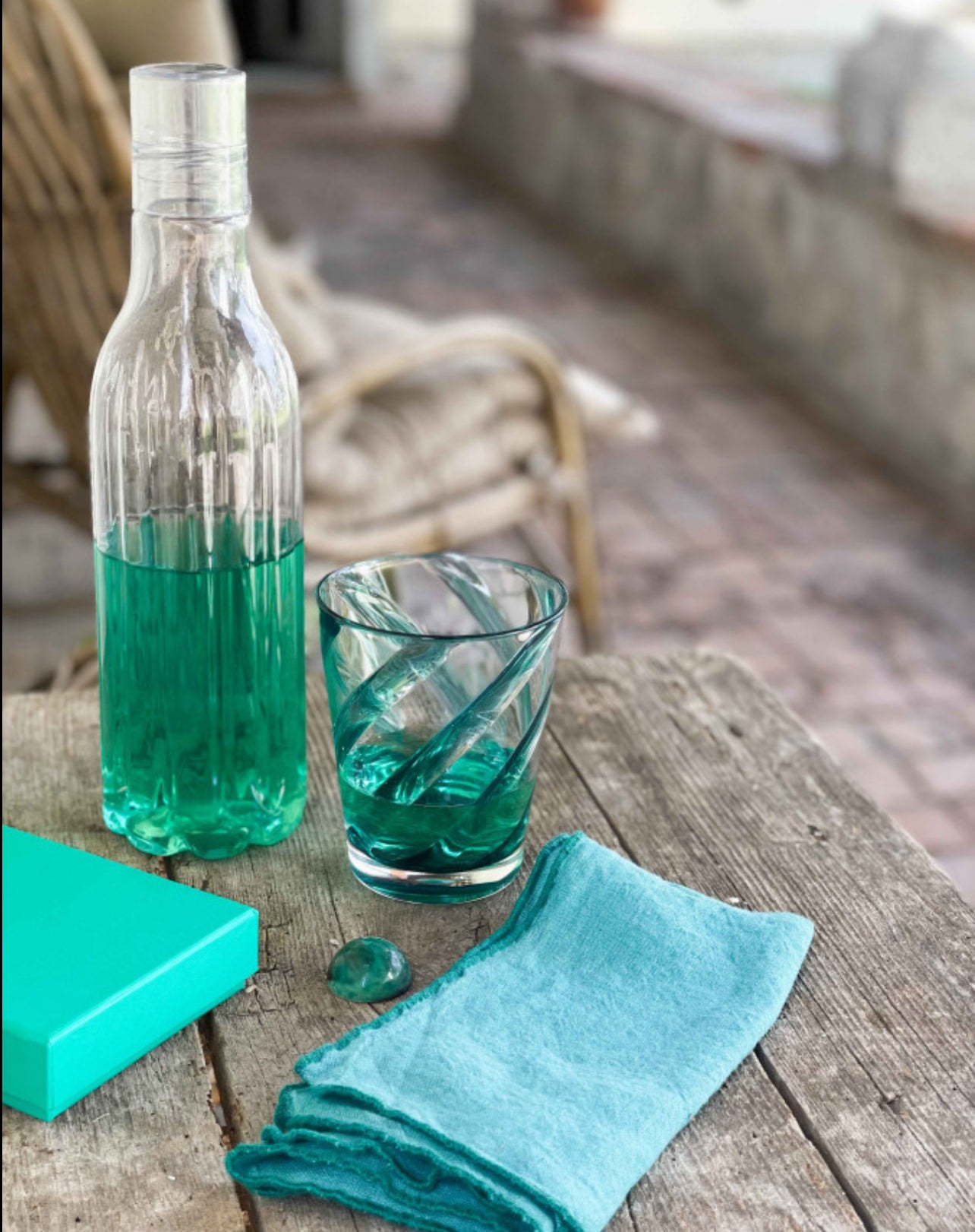 Bicchiere in Metacrilato con Spirale Turchese Set 6pz