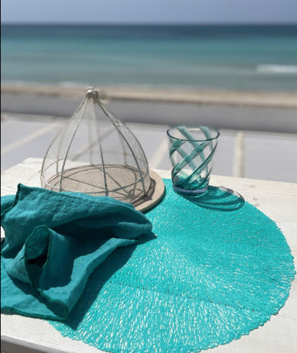 Bicchiere in Metacrilato con Spirale Turchese Set 6pz
