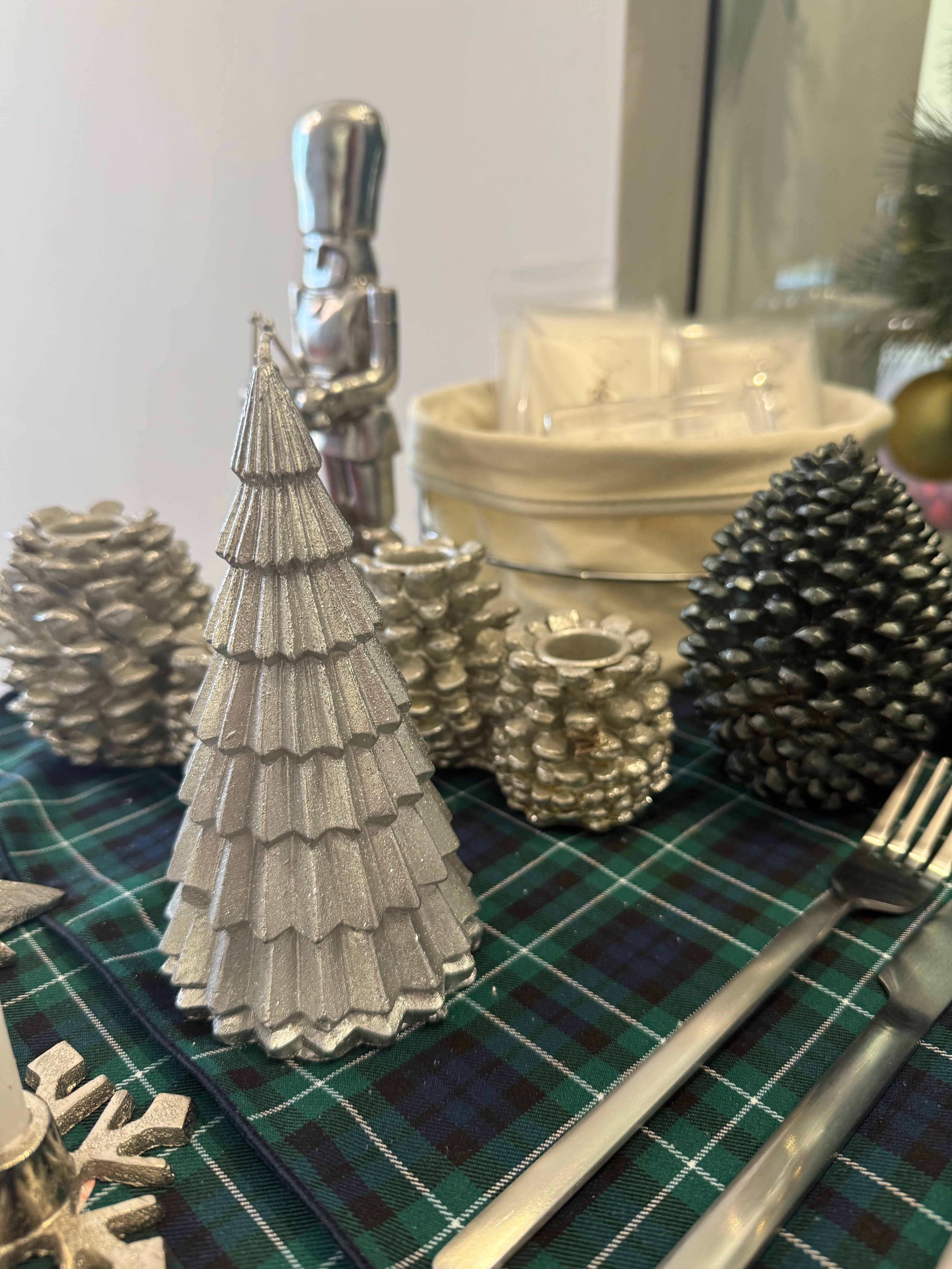 Candela Albero Argento h14 cm