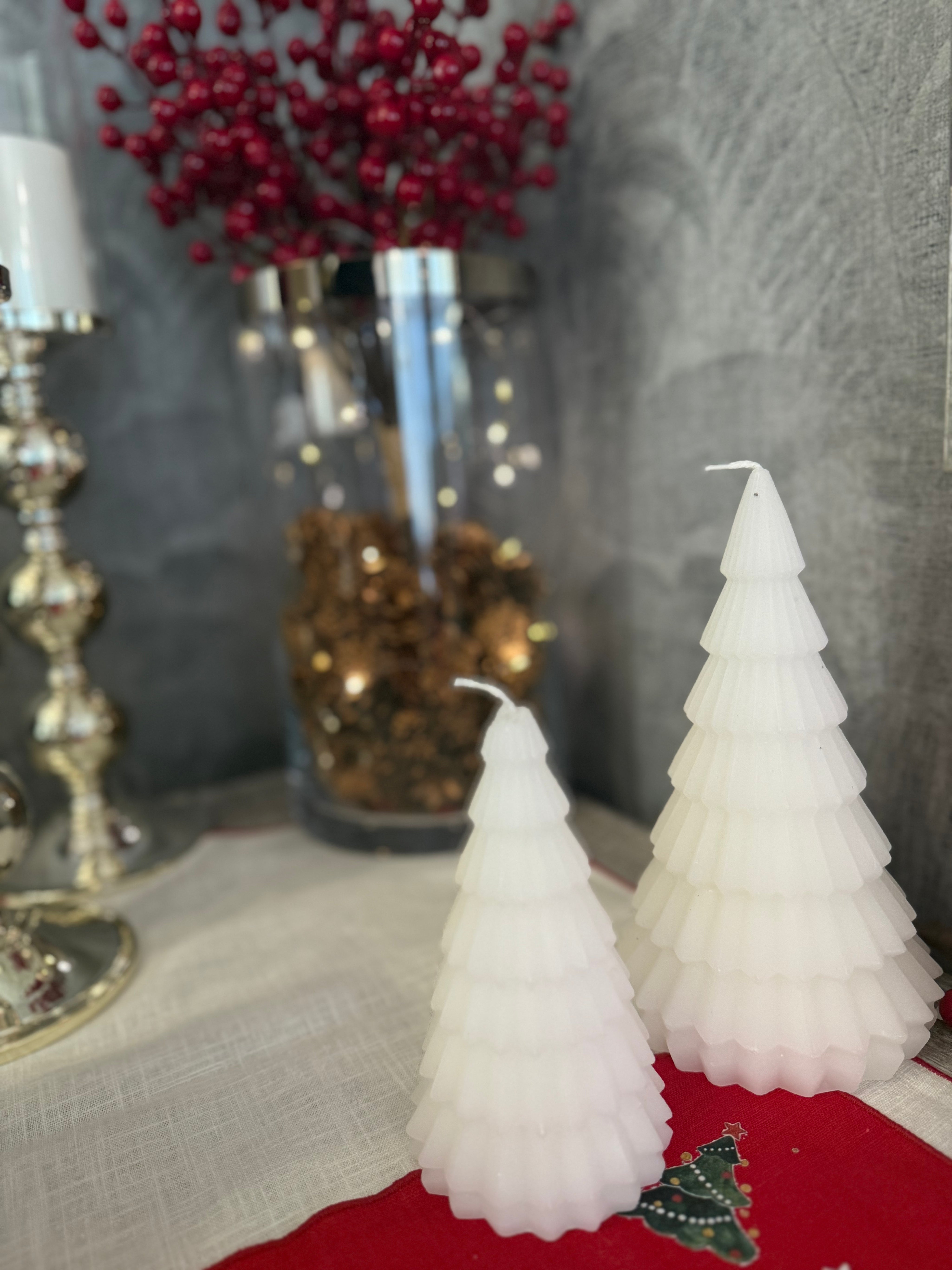 Candela Albero bianca h19 cm
