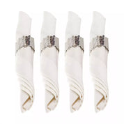Portatovaglioli argento martellato set 4pz