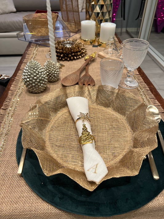 Portatovaglioli albero oro Set 4pz