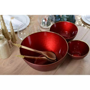 Coppia posate insalata legno acacia con Albero oro