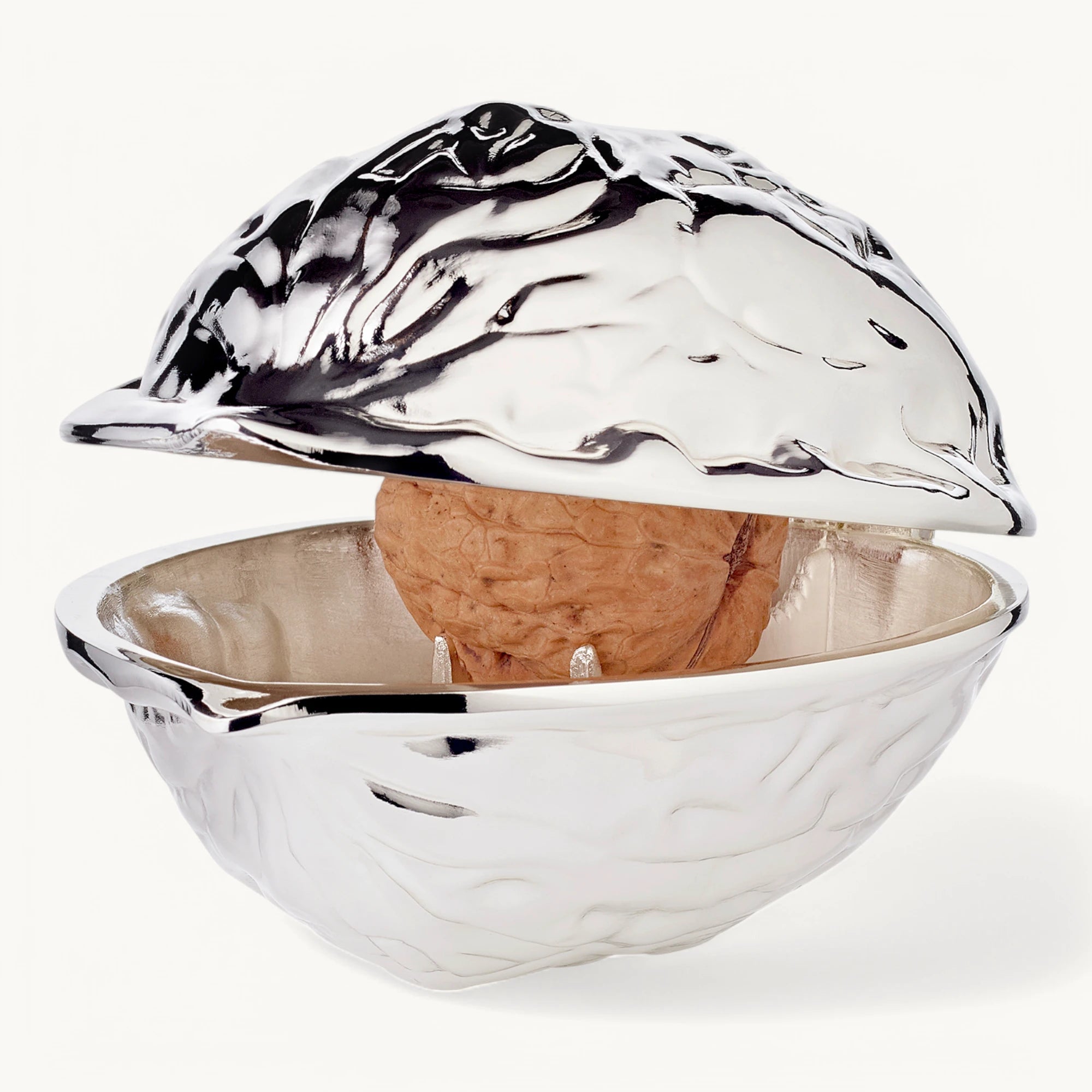 Schiaccianoci argentato a forma di Noce 12cm