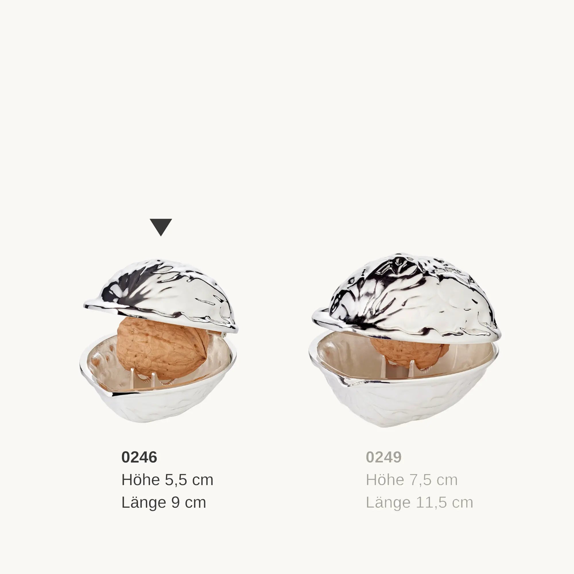 Schiaccianoci argentato a forma di Noce 12cm