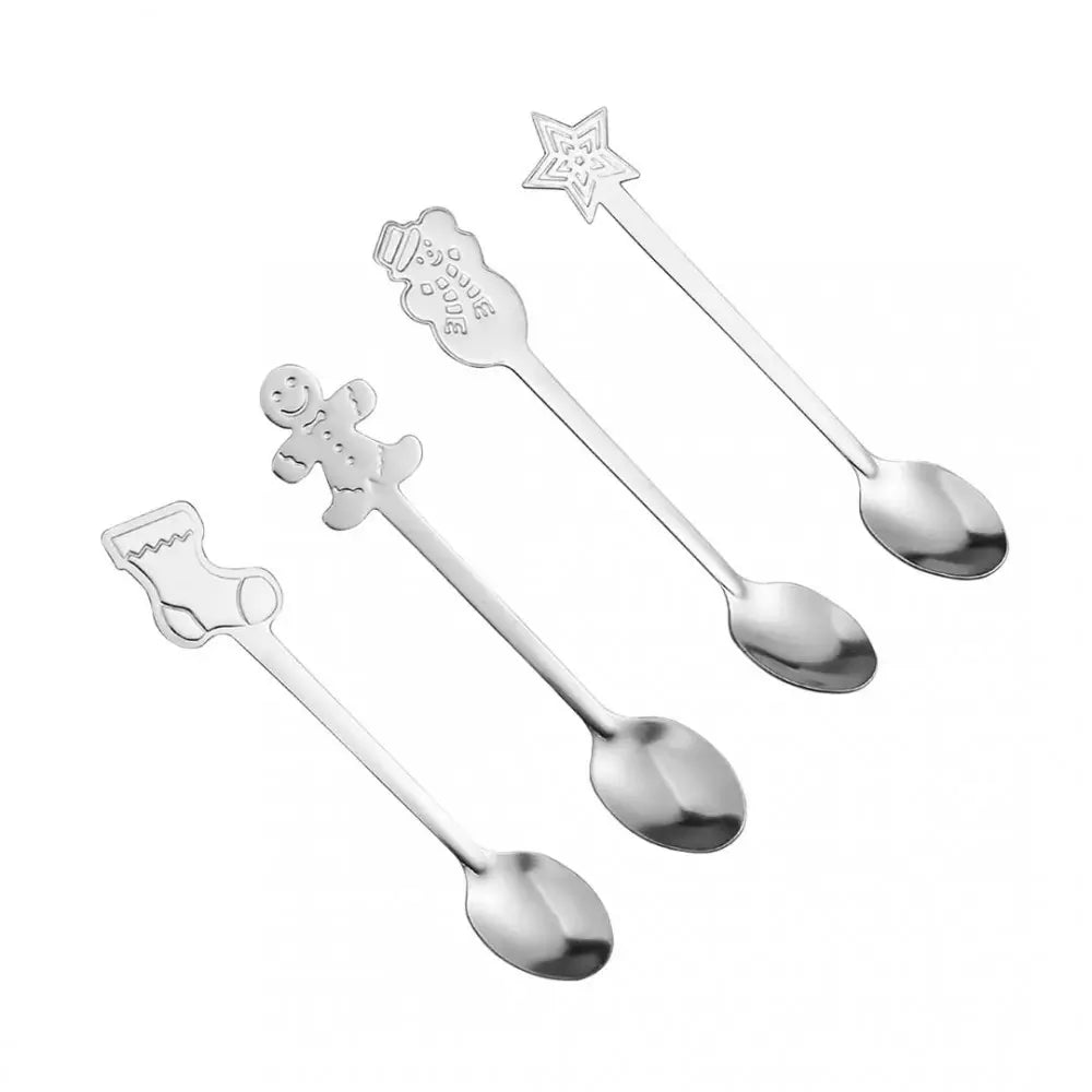 Set cucchiani Natalizi color argento 4pz