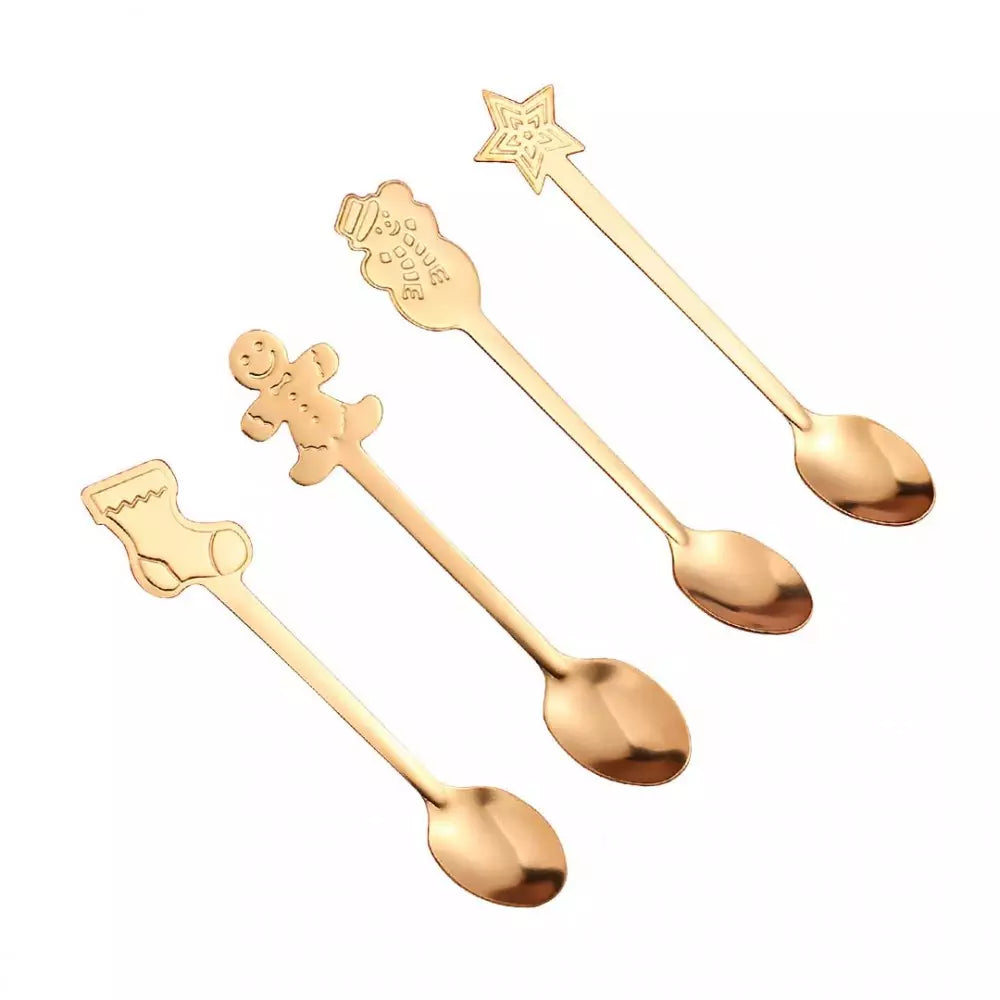 Set cucchiani Natalizi color oro 4pz