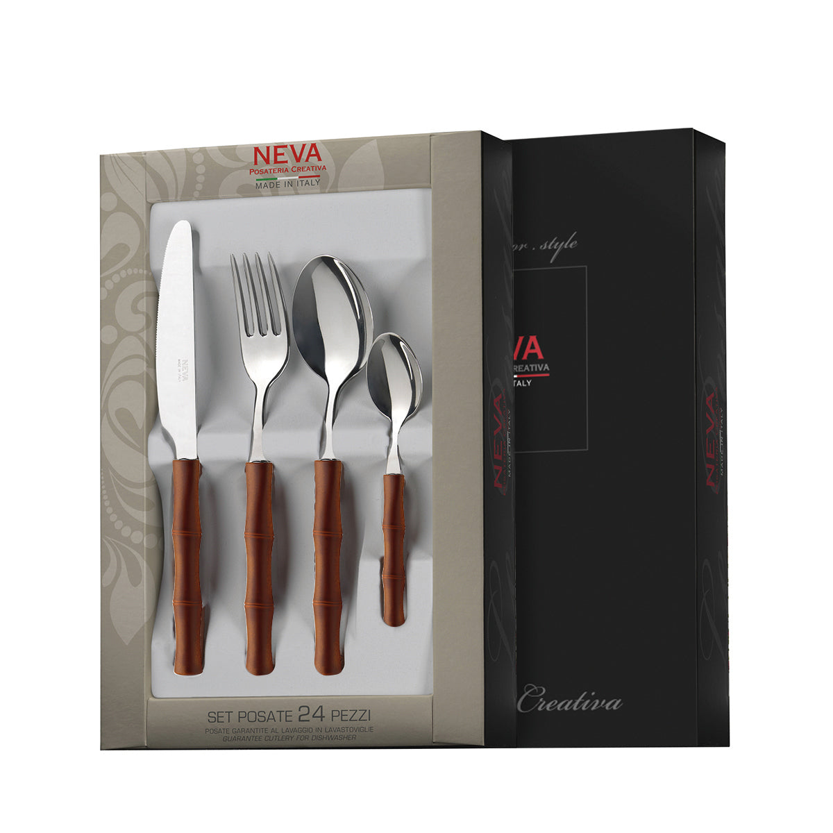 Posate Bamboo Marrone