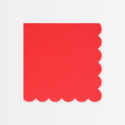 Tovaglioli grandi Rossi con smerlo (x 16)