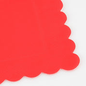 Tovaglioli piccoli Rossi con smerlo (x 16)