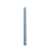 Candela a stelo azzurro polvere con fiorellini