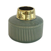 Vaso basso righe Verde e Oro - A.Bi.Ci. Lab
