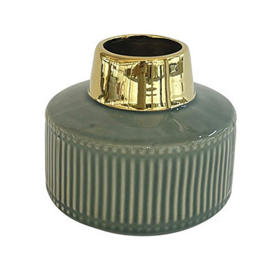Vaso basso righe Verde e Oro - A.Bi.Ci. Lab