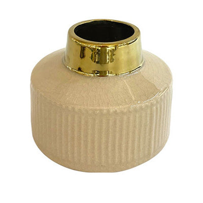Vaso basso righe Bianco e Oro - A.Bi.Ci. Lab