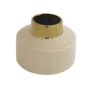 Vaso basso piccolo righe Bianco e Oro - A.Bi.Ci. Lab