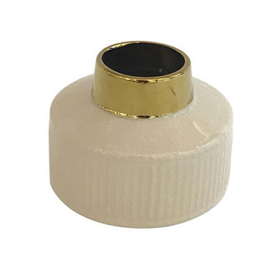 Vaso basso piccolo righe Bianco e Oro - A.Bi.Ci. Lab
