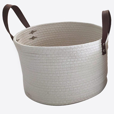 Cesto intrecciato cotone bianco grande - A.Bi.Ci. Lab