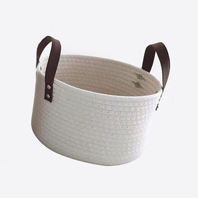 Cesto intrecciato cotone bianco piccolo - A.Bi.Ci. Lab