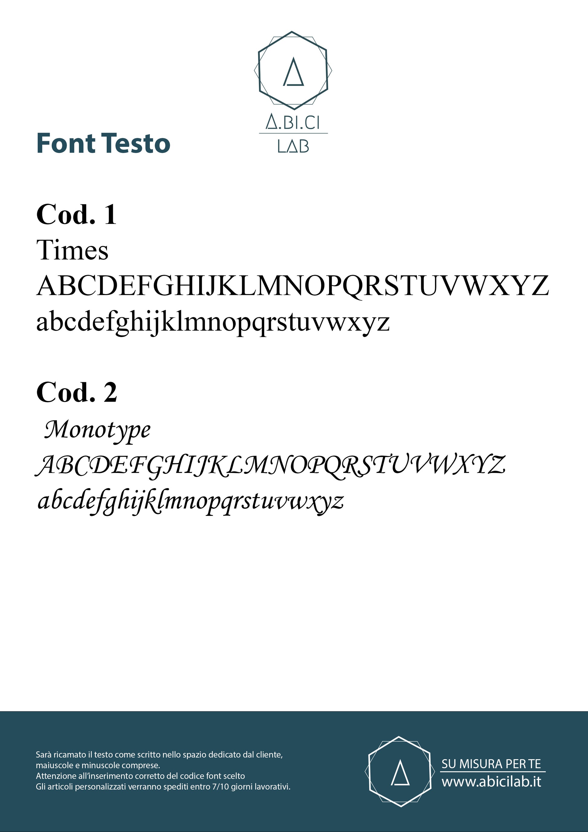 Tovaglioli in Cotone Personalizzati - Set da 6 - A.Bi.Ci. Lab