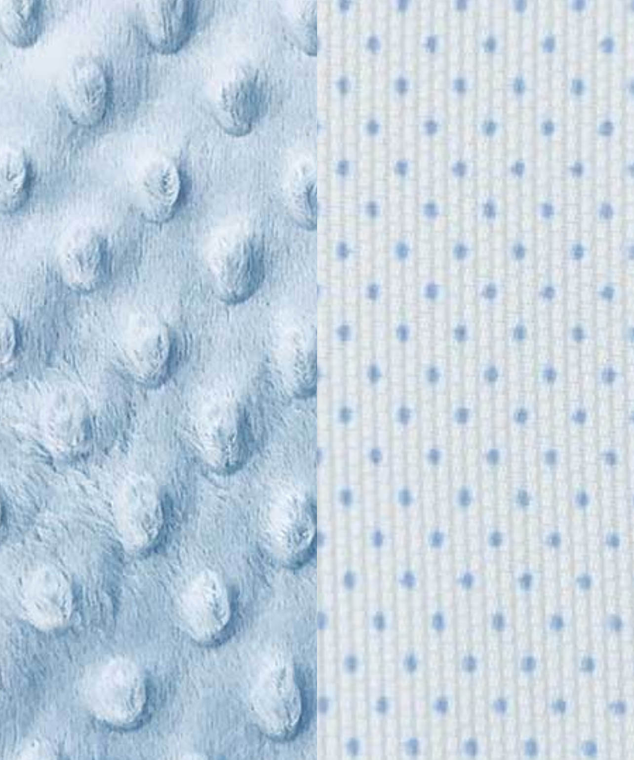 Coperta Azzurra con tessuto Minky personalizzata - A.Bi.Ci. Lab